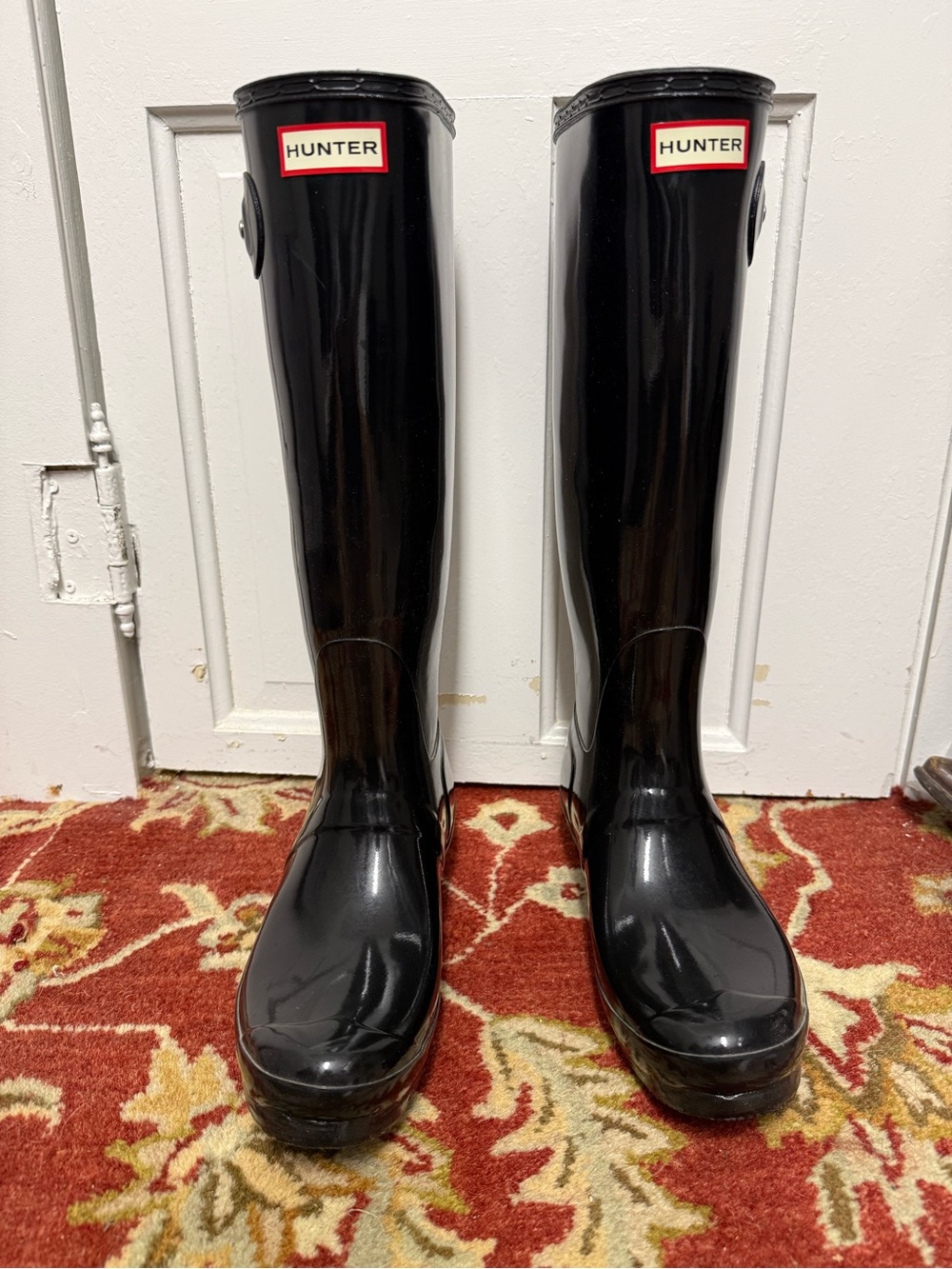 Hunter Tall Gloss Rain Boots in Black